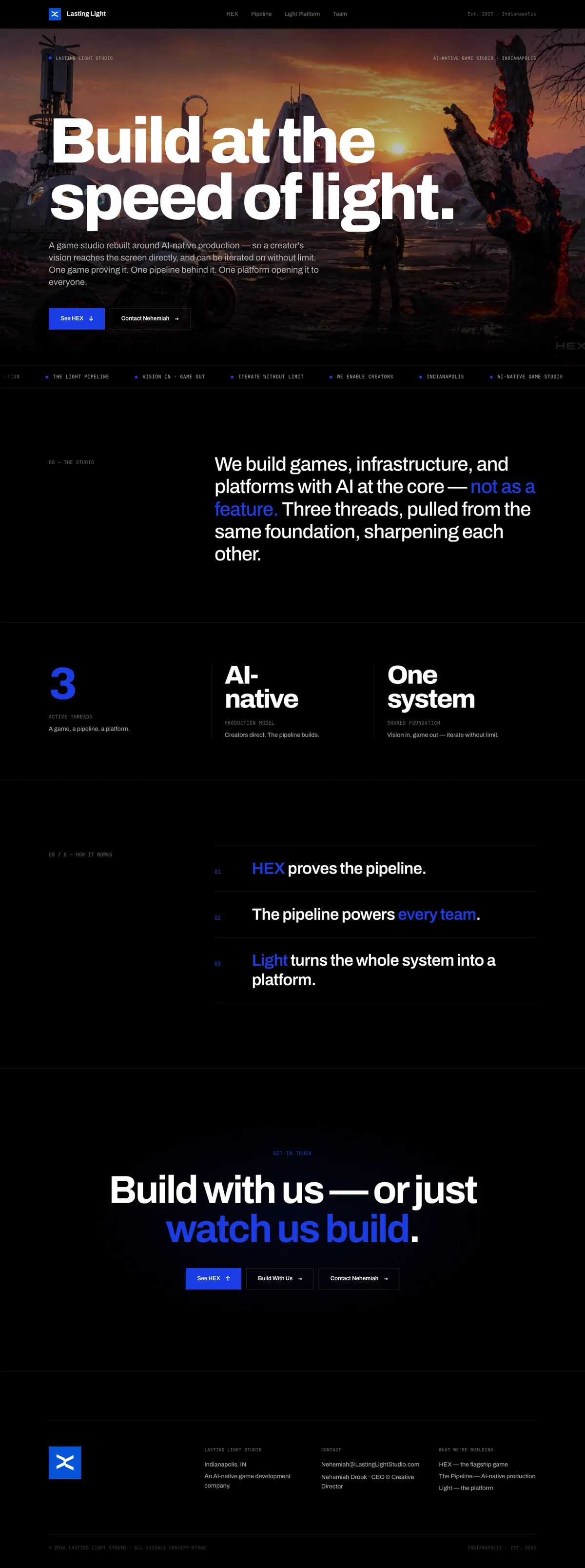 Lasting Light Studio homepage