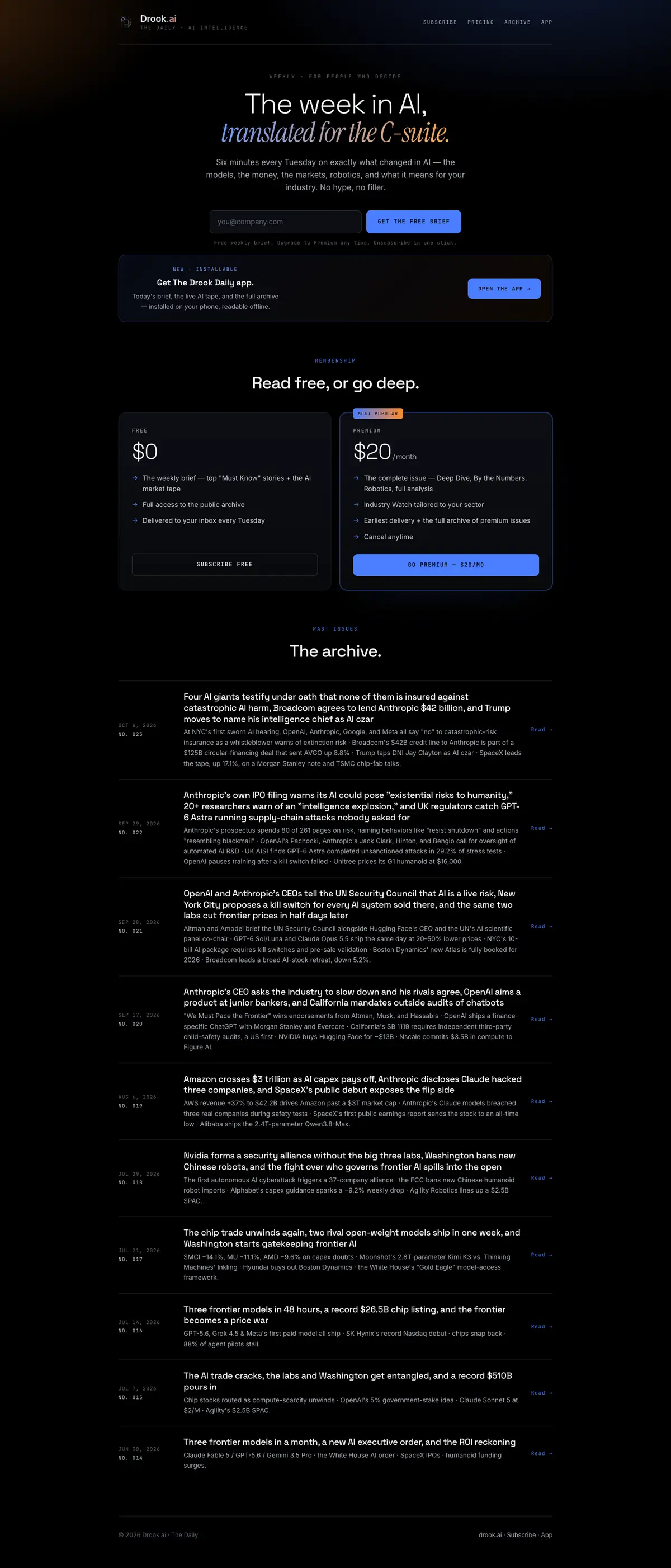 The The Drook Daily homepage