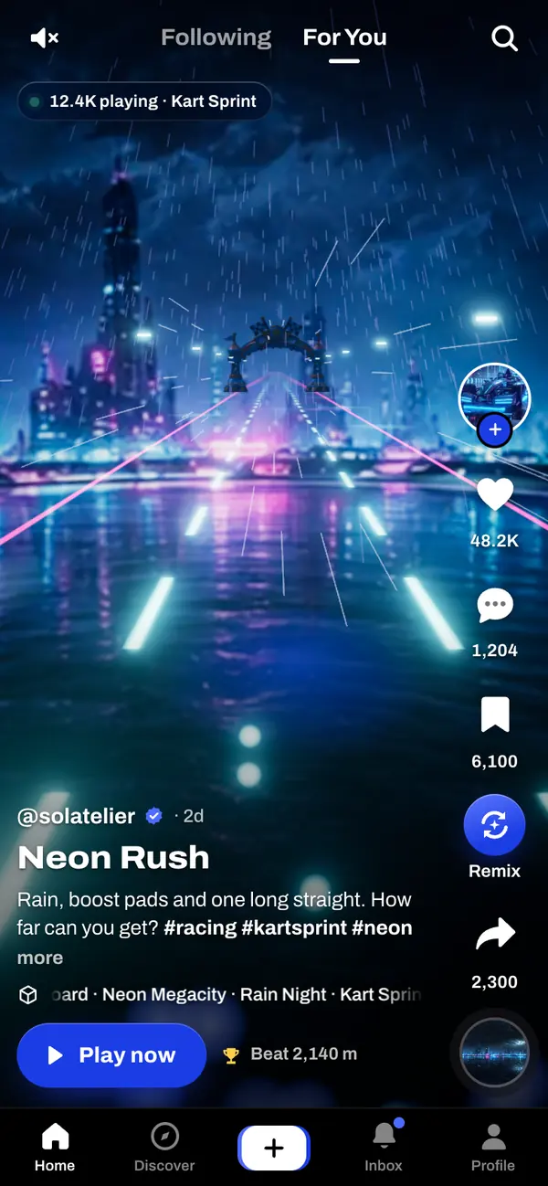 Genesis Feed on a phone