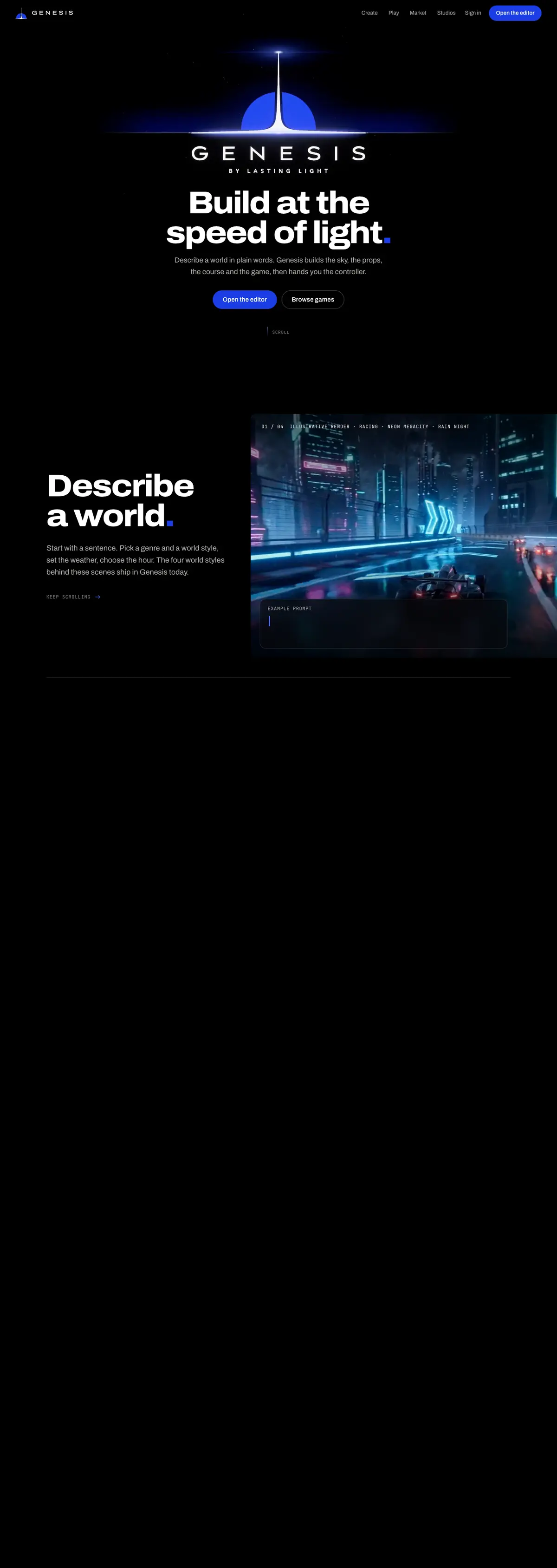 The Genesis homepage