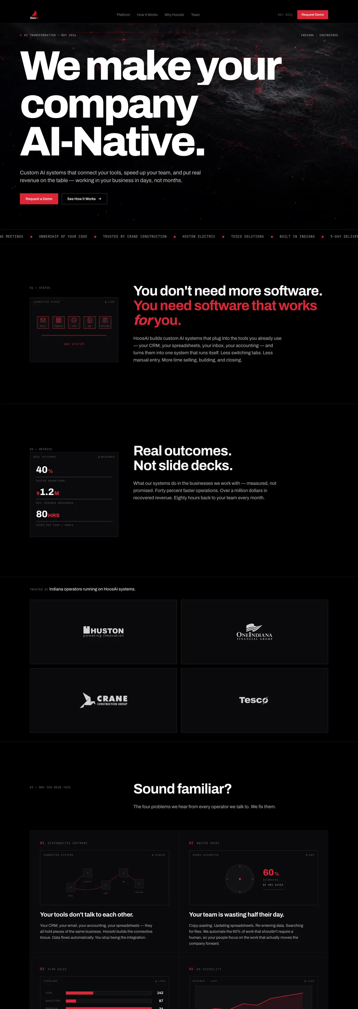 The HoosAI homepage