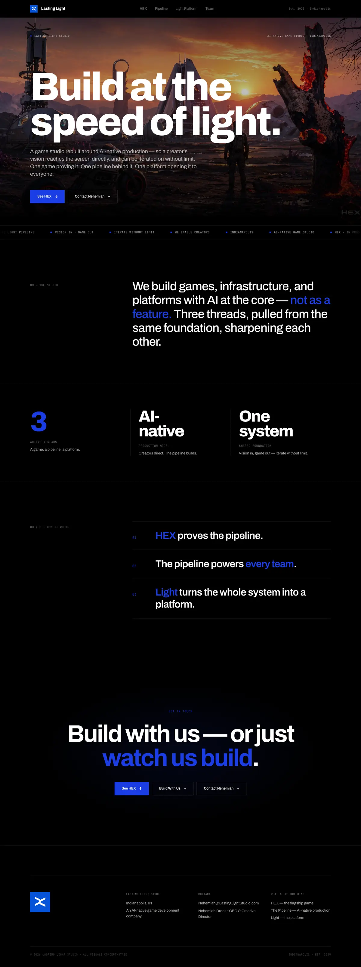 The Lasting Light homepage